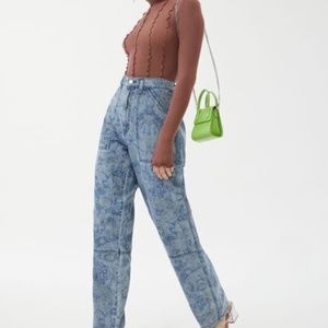 BDG Lacy High-Waisted Baggy Jeans – Paisley Print Size 27